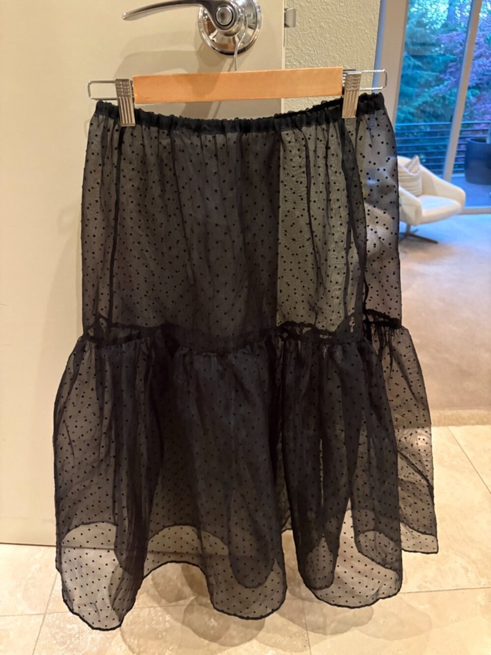 Black Mesh Dotted Skirt by Plaster Bought at Boutique 75-C in London